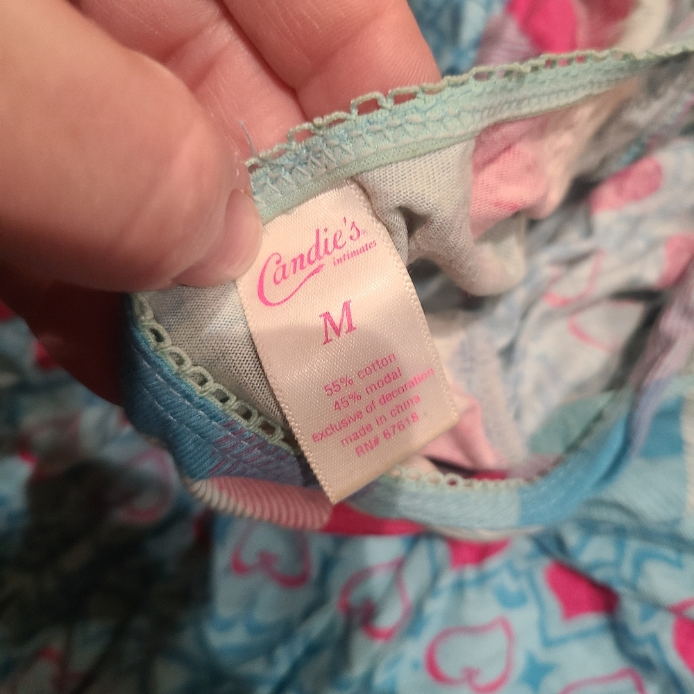 Candie's Girls/women's Pajama Set - Blue and Pink Hearts M - Picture 6 of 6